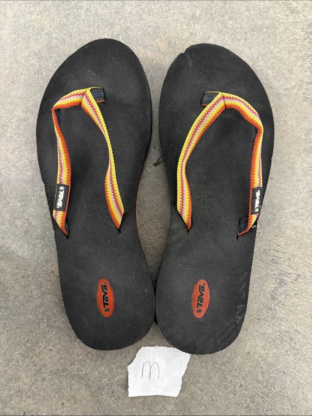 Teva Black Flip-Flop Sandals with Multicolor Straps
